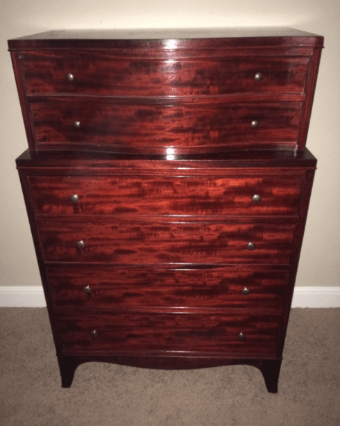 Furniture Restoration - Bow-front Chest of Drawers TheBoxWoodShop